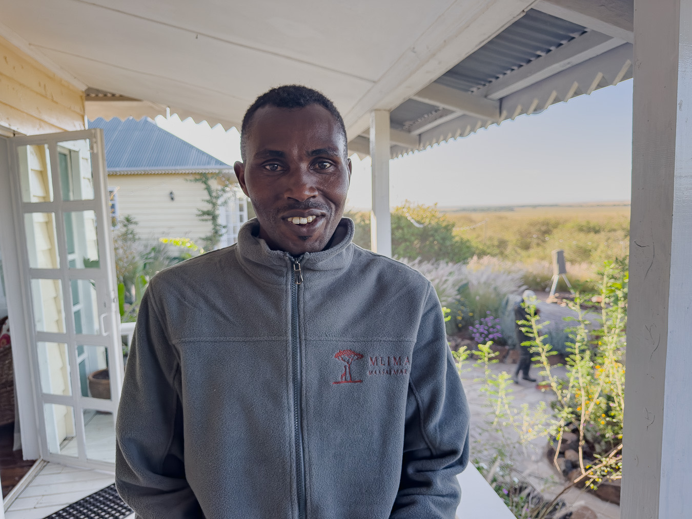 A member of the Mlima team at camp in the Maasai Mara